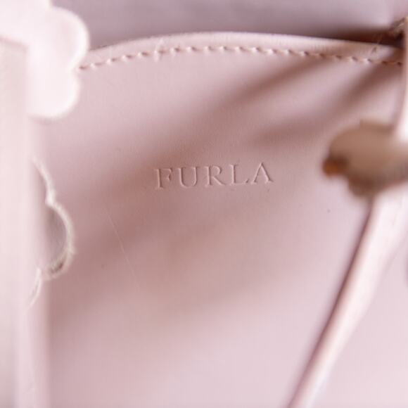 Furla Powder Baby Pink Mauve Lavender Shoulder Bag Leather Bucket Purse Vintage - Picture 4 of 15